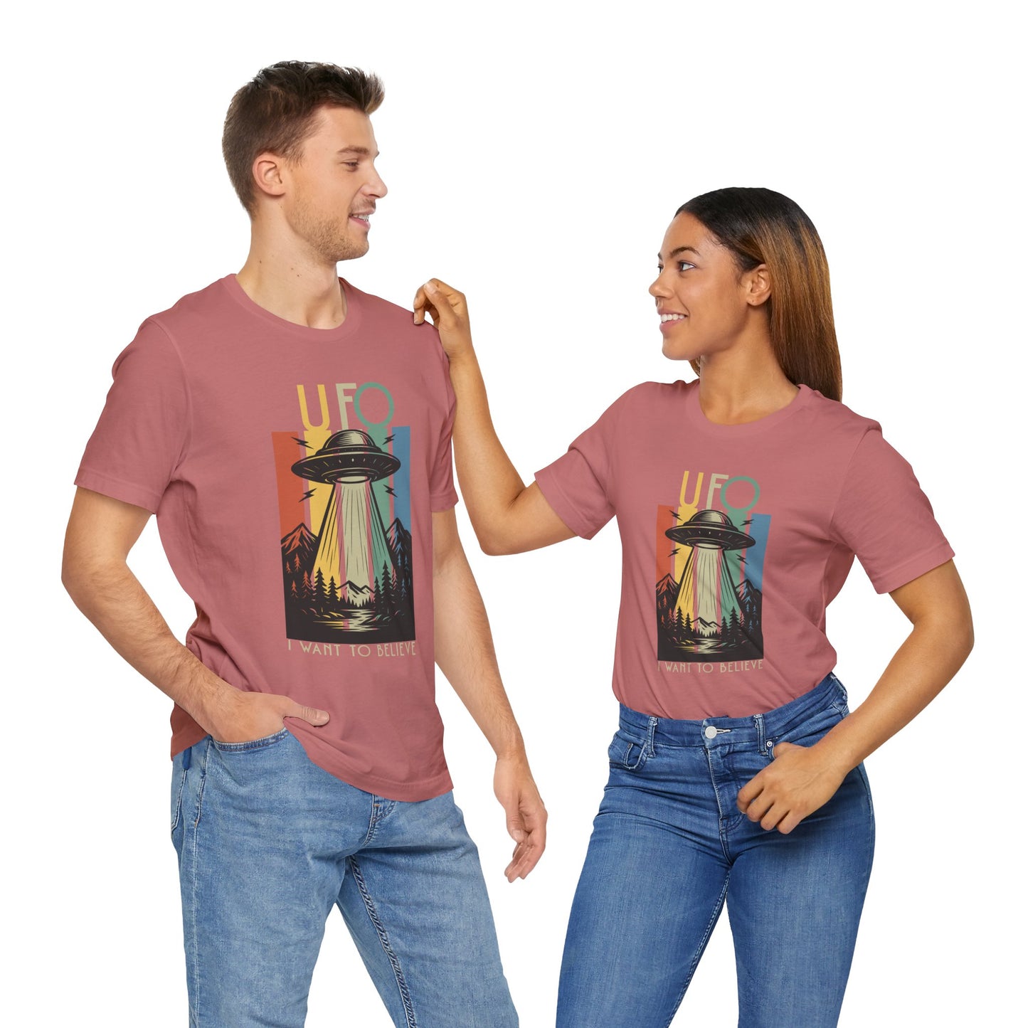UFO I Want to Believe Graphic Tee, Unisex T-Shirt, Alien Shirt, Space Lover Gift, Retro Style Tee, Fun Casual Wear