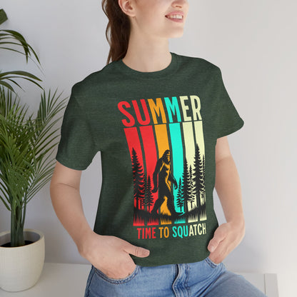 Bigfoot Cryptid Unisex Tee, Squatching Paranormal Shirt, Sasquatch Short Sleeve Top, Mythical Creature T-Shirt