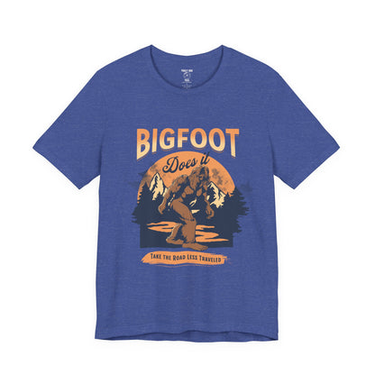 Bigfoot Shirt, Trail less Traveled Shirt, Outdoor Adventure Top, Individual Style Graphic Tee, Hiking Gift