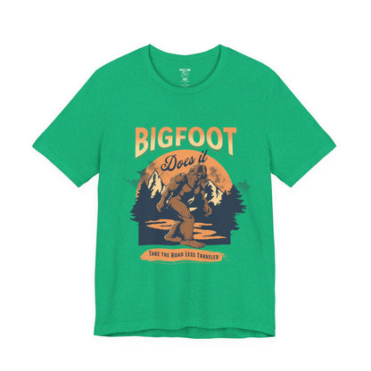 Bigfoot Shirt, Trail less Traveled Shirt, Outdoor Adventure Top, Individual Style Graphic Tee, Hiking Gift