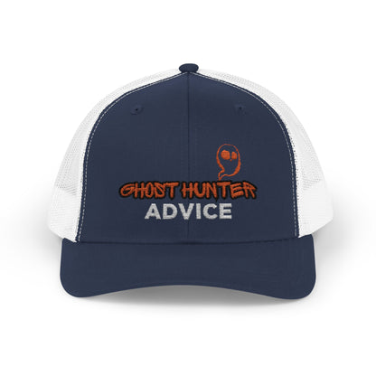 Ghost Hunter Advice Snapback Trucker Cap, Outdoor Hat, Gift for Paranormal Enthusiasts, Halloween Accessory, Trendy Cap