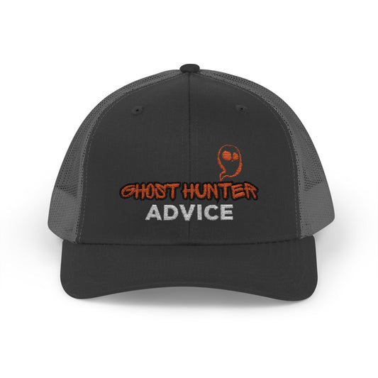 Ghost Hunter Advice Snapback Trucker Cap, Outdoor Hat, Gift for Paranormal Enthusiasts, Halloween Accessory, Trendy Cap