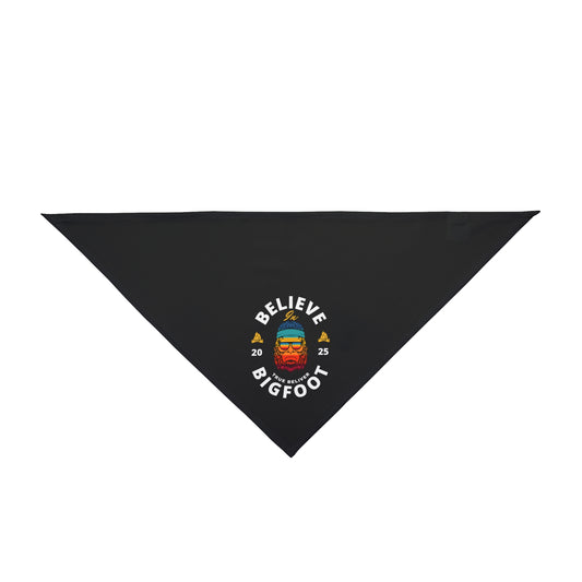 Pet Bandana — 'Believe Bigfoot' Retro Sasquatch Dog & Cat Bandana, Outdoor Adventure Pet Accessory