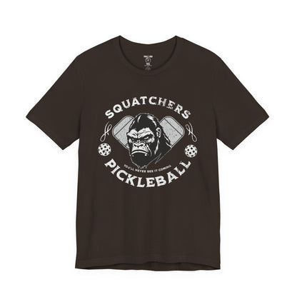 Bigfoot Pickleball Unisex Tee, Sasquatch Fan Shirt, Funny Pickleball Tee, Cryptid Enthusiast Gift, Hiking Shirt