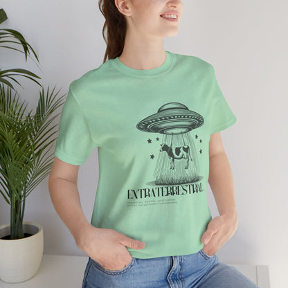 Cow-abunga! Funny Alien Shirt for UFO Enthusiasts, Galactic Style Unisex Tee