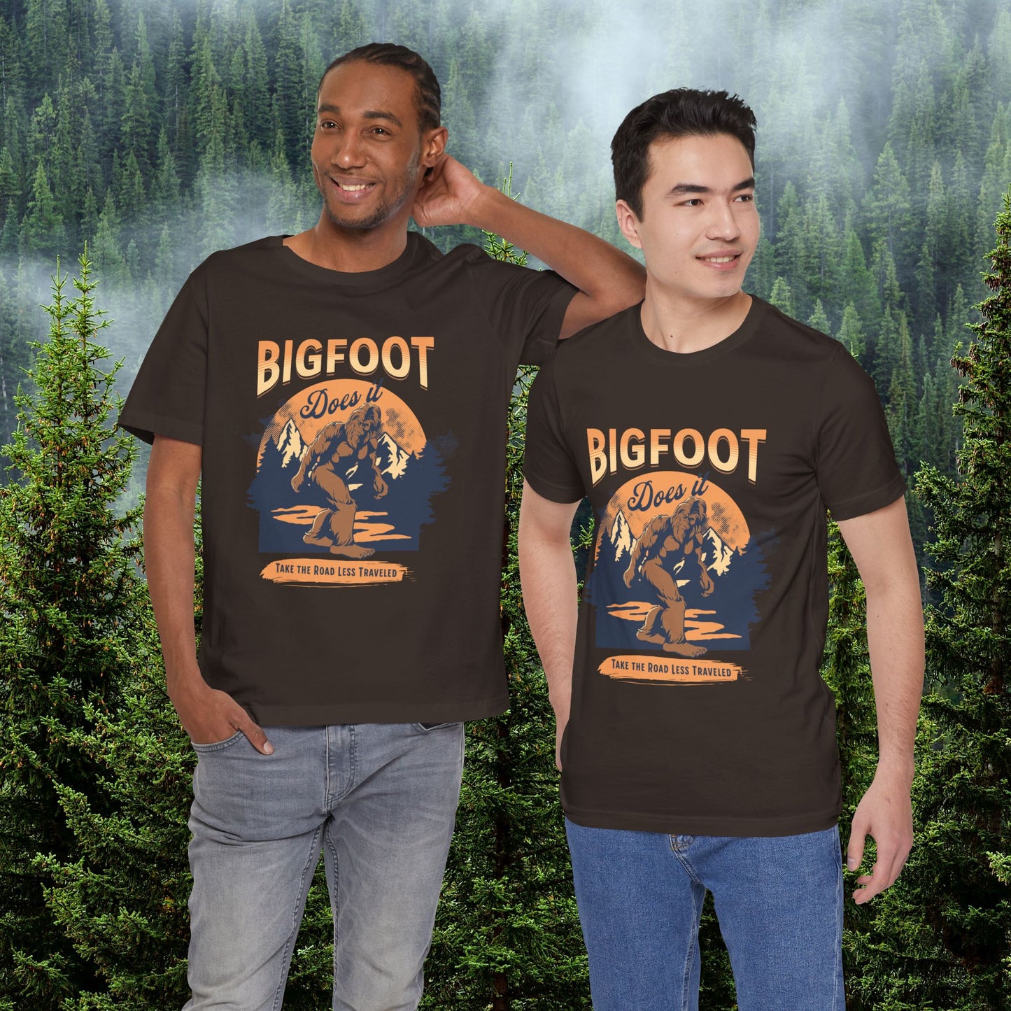 Bigfoot Shirt, Trail less Traveled Shirt, Outdoor Adventure Top, Individual Style Graphic Tee, Hiking Gift