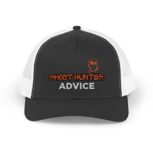 Ghost Hunter Advice Snapback Trucker Cap, Outdoor Hat, Gift for Paranormal Enthusiasts, Halloween Accessory, Trendy Cap