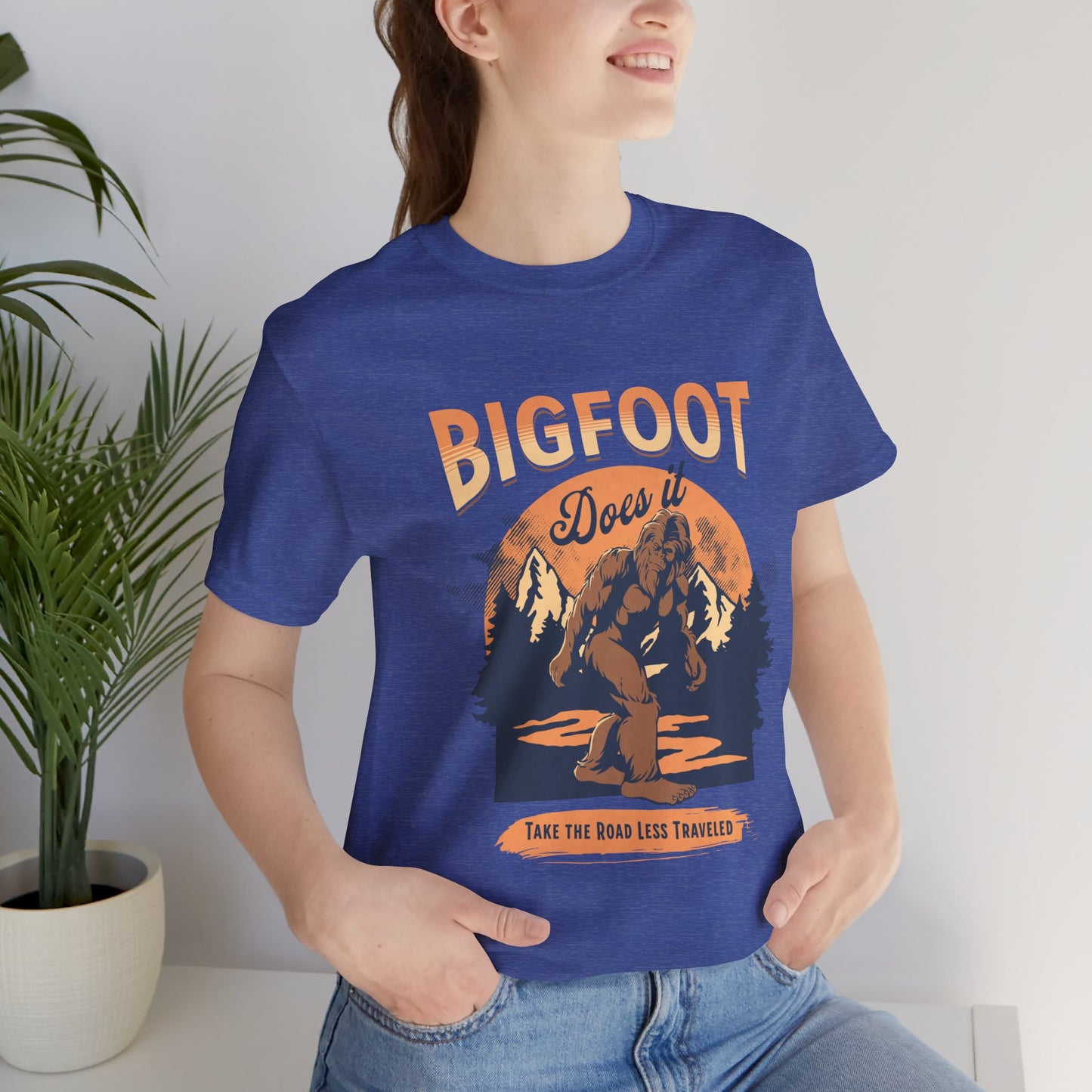 Bigfoot Shirt, Trail less Traveled Shirt, Outdoor Adventure Top, Individual Style Graphic Tee, Hiking Gift