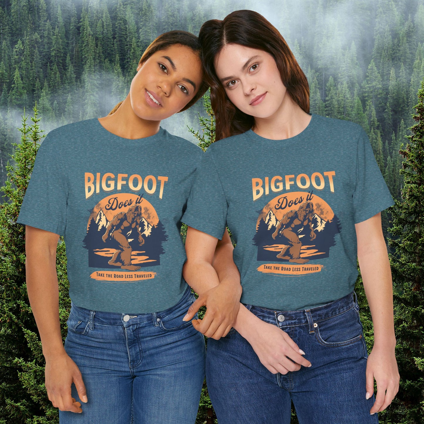 Bigfoot Shirt, Trail less Traveled Shirt, Outdoor Adventure Top, Individual Style Graphic Tee, Hiking Gift
