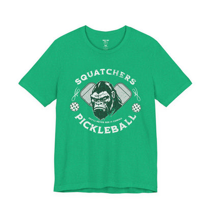 Bigfoot Pickleball Unisex Tee, Sasquatch Fan Shirt, Funny Pickleball Tee, Cryptid Enthusiast Gift, Hiking Shirt